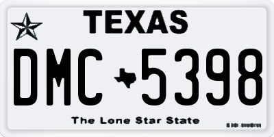TX license plate DMC5398