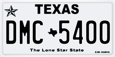 TX license plate DMC5400