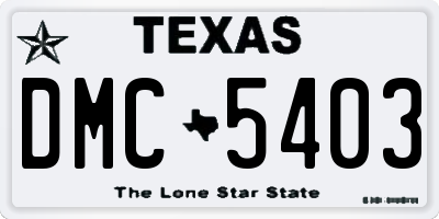 TX license plate DMC5403