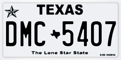 TX license plate DMC5407