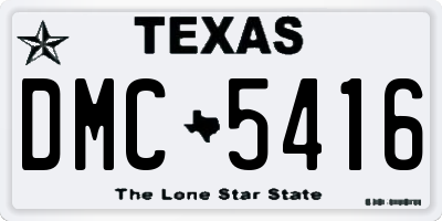 TX license plate DMC5416