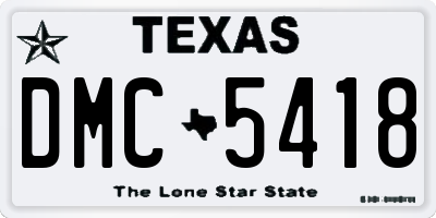 TX license plate DMC5418