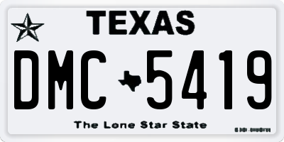 TX license plate DMC5419