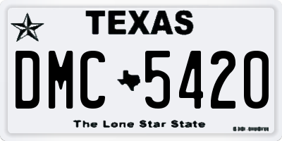 TX license plate DMC5420
