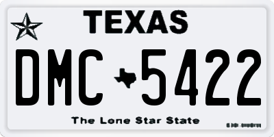 TX license plate DMC5422