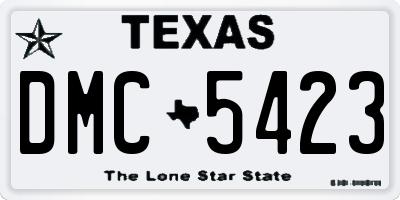 TX license plate DMC5423