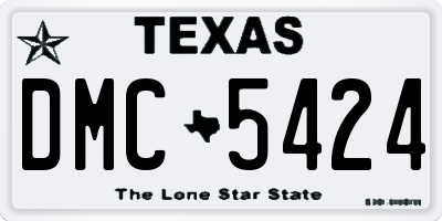 TX license plate DMC5424
