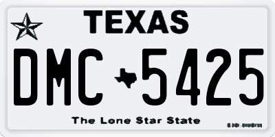 TX license plate DMC5425