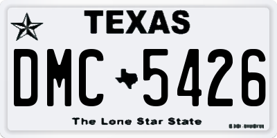 TX license plate DMC5426