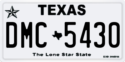 TX license plate DMC5430