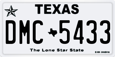 TX license plate DMC5433