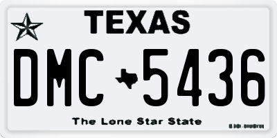 TX license plate DMC5436