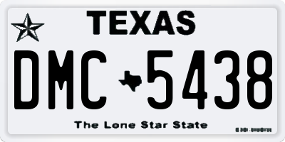 TX license plate DMC5438
