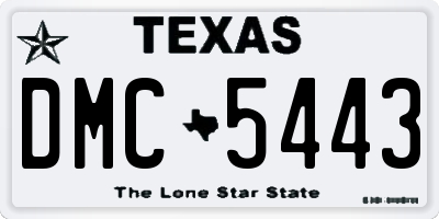 TX license plate DMC5443