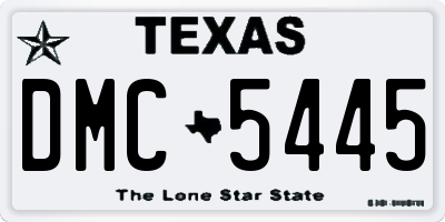 TX license plate DMC5445