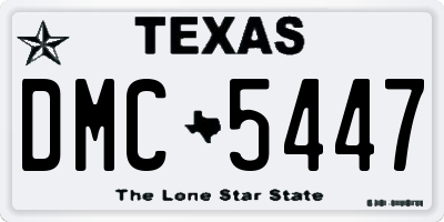 TX license plate DMC5447