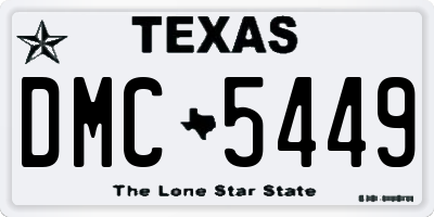 TX license plate DMC5449
