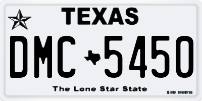 TX license plate DMC5450