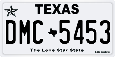 TX license plate DMC5453