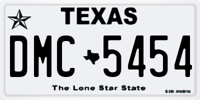 TX license plate DMC5454