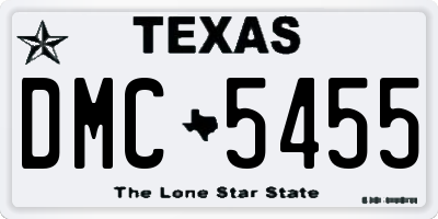 TX license plate DMC5455