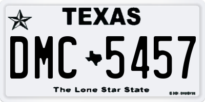 TX license plate DMC5457