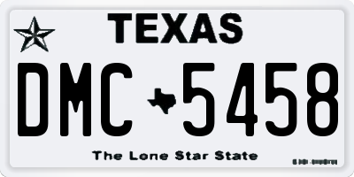 TX license plate DMC5458