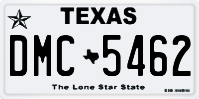 TX license plate DMC5462