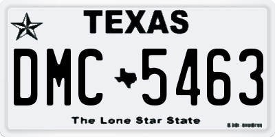 TX license plate DMC5463