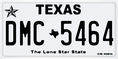 TX license plate DMC5464