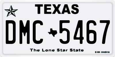 TX license plate DMC5467