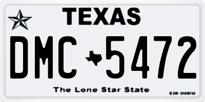 TX license plate DMC5472