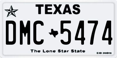 TX license plate DMC5474