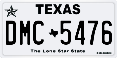 TX license plate DMC5476