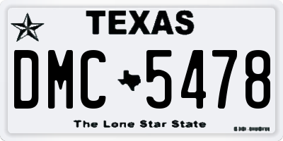 TX license plate DMC5478
