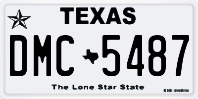 TX license plate DMC5487