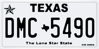 TX license plate DMC5490