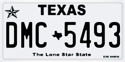 TX license plate DMC5493