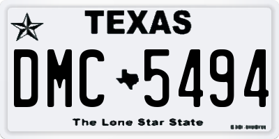 TX license plate DMC5494