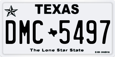 TX license plate DMC5497