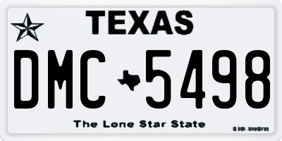 TX license plate DMC5498
