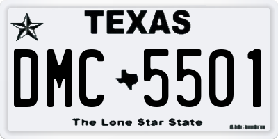 TX license plate DMC5501