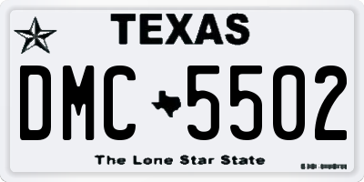 TX license plate DMC5502