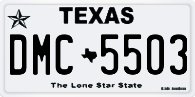 TX license plate DMC5503