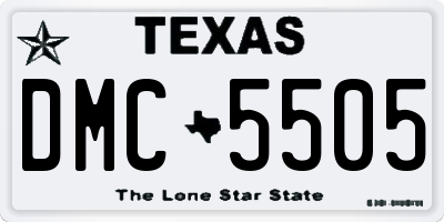 TX license plate DMC5505