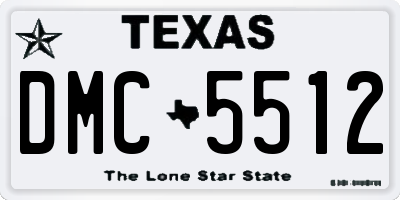 TX license plate DMC5512