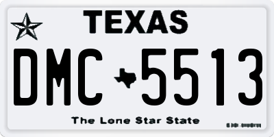 TX license plate DMC5513
