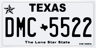 TX license plate DMC5522