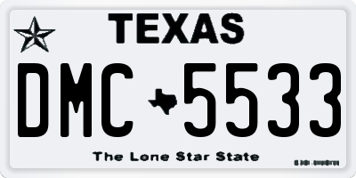 TX license plate DMC5533