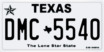 TX license plate DMC5540